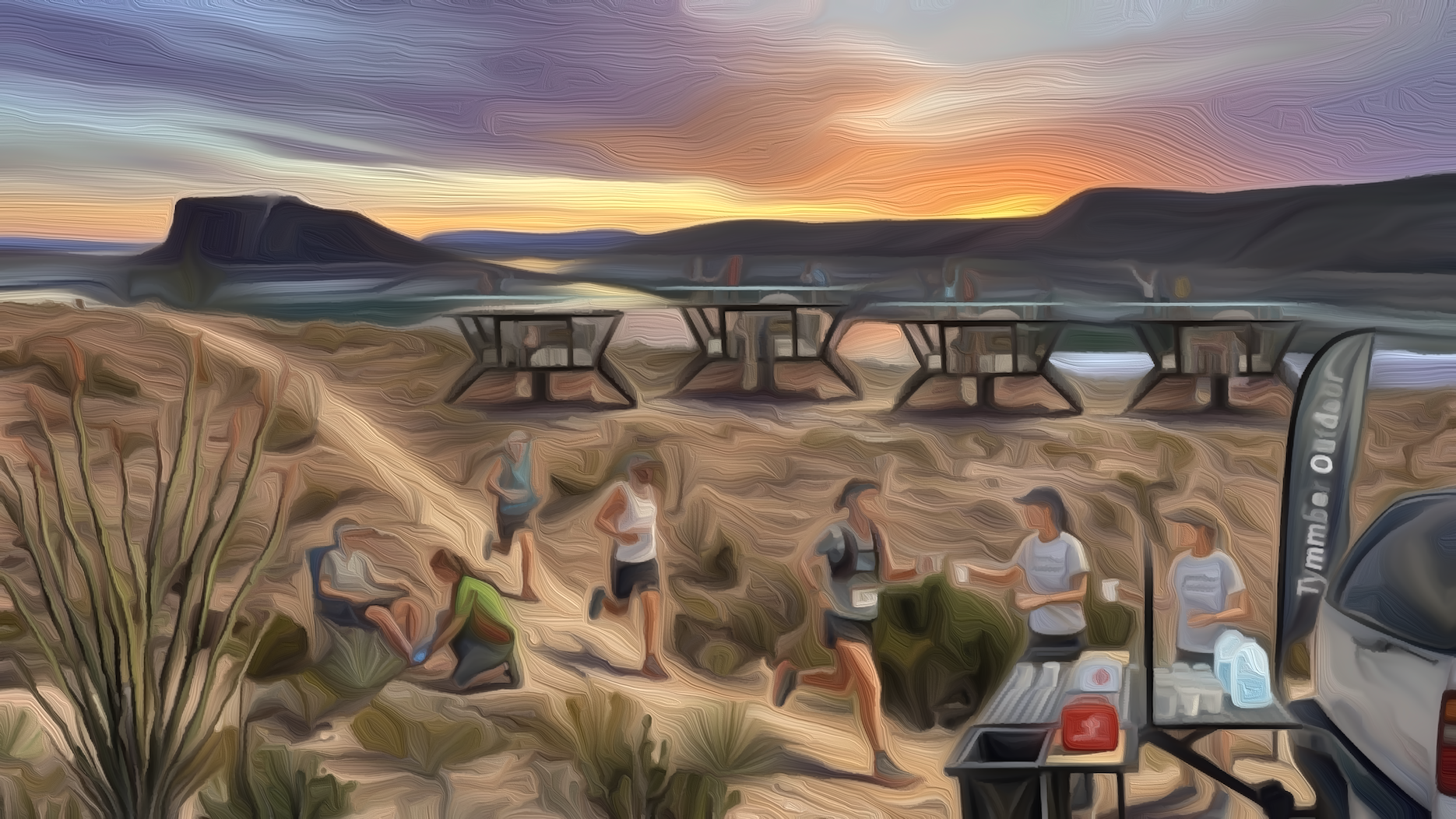 Finish · RAAK Aid Station · Runners · Elephant Butte