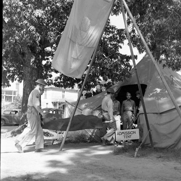 Military admission tent, WWII era