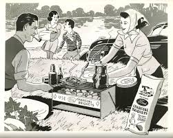 Pabst Blue Ribbon outdoor picnic advertisement, 1940s